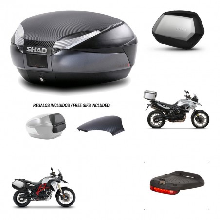 SHAD SH35 PREMIUM suitcases + mounting bracket SH48 trunk backrest cover accessories 49 L KIT-458717