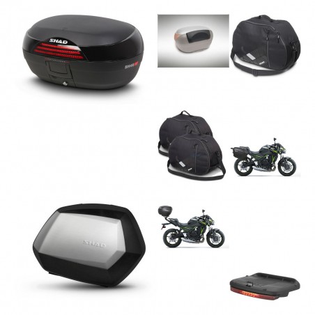 SHAD Maletas SH35 PREMIUM + soporte montaje baul SH46 accesorios 45 L KIT-458835