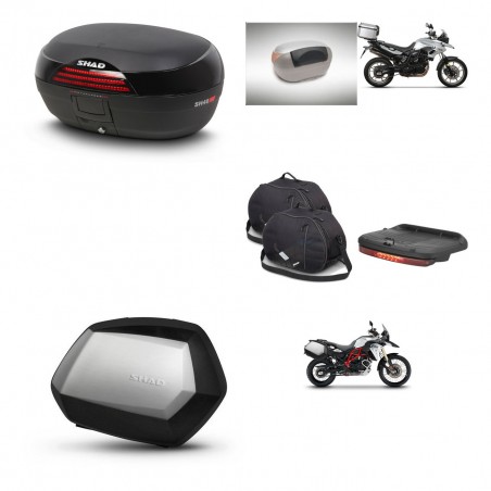 SHAD Maletas SH35 PREMIUM + soporte montaje baul SH46 accesorios 45 L KIT-458871