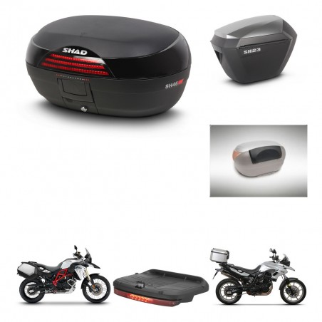 SHAD Maletas sh23 alu + soporte montaje baul SH46 accesorios 45 L KIT-458872