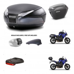 SHAD SH23 alu suitcases + mounting bracket SH48 trunk backrest cover accessories 49 L KIT-458930