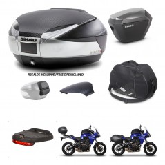 SHAD SH23 alu suitcases + mounting bracket SH48 trunk backrest cover accessories KIT-459094
