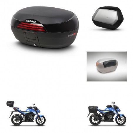 SHAD Maletas SH35 PREMIUM + soporte montaje baul SH46 accesorios 45 L KIT-459110