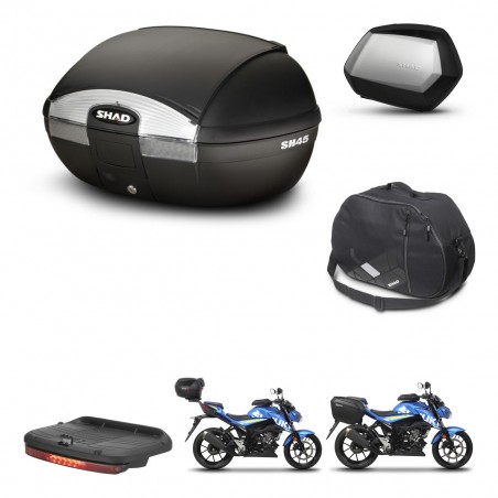 SHAD Maletas SH35 PREMIUM + soporte montaje baul SH45 accesorios KIT-459127