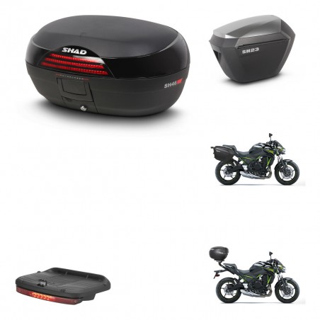 SHAD Maletas sh23 alu + soporte montaje baul SH46 accesorios 45 L KIT-459143