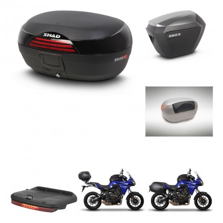 SHAD Maletas sh23 alu + soporte montaje baul SH46 accesorios 45 L KIT-459246