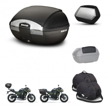 SHAD SH35 PREMIUM suitcases + mounting bracket SH45 trunk accessories KIT-459251
