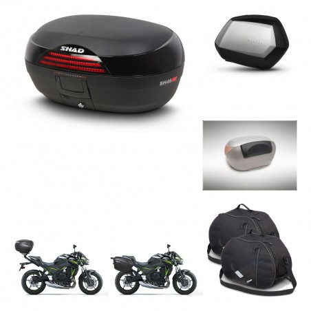 SHAD Maletas SH35 PREMIUM + soporte montaje baul SH46 accesorios 45 L KIT-459257