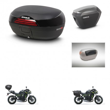 SHAD Maletas sh23 alu + soporte montaje baul SH46 accesorios 45 L KIT-459258