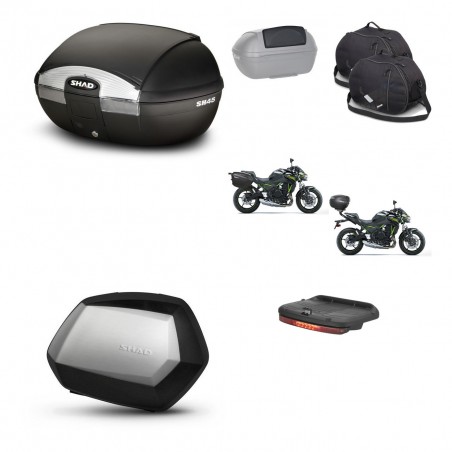 SHAD Maletas SH35 PREMIUM + soporte montaje baul SH45 accesorios KIT-459267