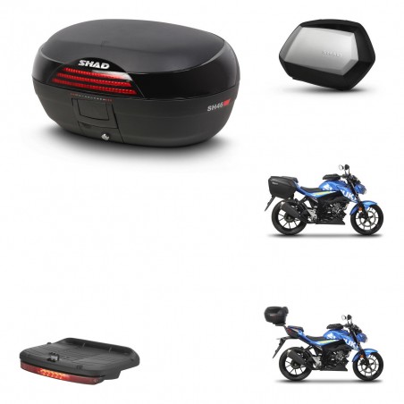 SHAD Maletas SH35 PREMIUM + soporte montaje baul SH46 accesorios 45 L KIT-459272