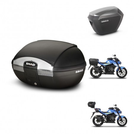 SHAD SH23 alu suitcases + mounting bracket SH45 trunk KIT-459301