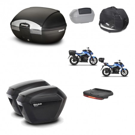 SHAD Maletas sh23 + soporte montaje baul SH45 accesorios KIT-459357