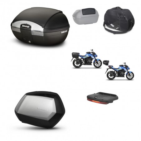 SHAD Maletas SH35 PREMIUM + soporte montaje baul SH45 accesorios KIT-459358