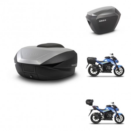 SHAD Maletas sh23 alu + soporte montaje baul SH59 59L KIT-459366