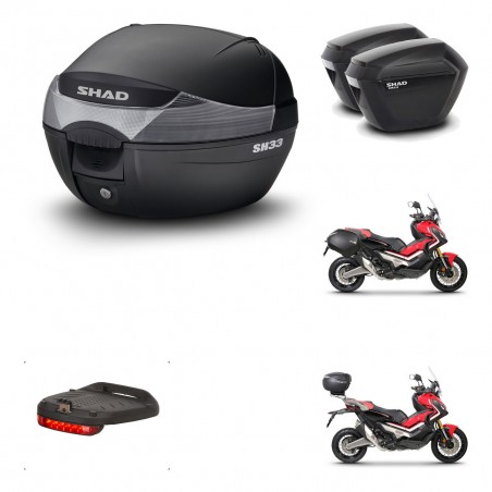 SHAD Maletas sh23 + soporte montaje baul SH33 accesorios KIT-459446