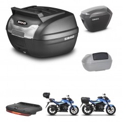 SHAD Maletas sh23 alu + soporte montaje baul SH40 parrilla superior accesorios KIT-459486