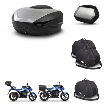 SHAD Maletas SH35 PREMIUM + soporte montaje baul SH59 accesorios 59L KIT-459513