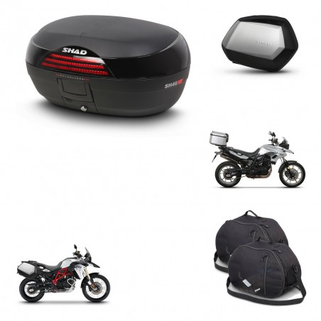 SHAD Maletas SH35 PREMIUM + soporte montaje baul SH46 accesorios 45 L KIT-459531