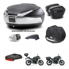 SHAD Suitcases sh23 + mounting bracket trunk SH48 backrest cover accessories KIT-459578