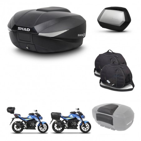 SHAD Maletas SH35 PREMIUM + soporte montaje baul SH58 accesorios KIT-459659