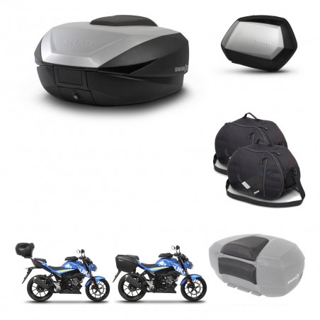 SHAD Maletas SH35 PREMIUM + soporte montaje baul SH59 accesorios 59L KIT-459689
