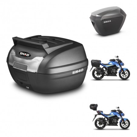 SHAD Maletas sh23 alu + soporte montaje baul SH40 parrilla superior KIT-459739