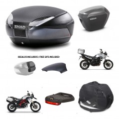 SHAD SH23 alu suitcases + mounting bracket SH48 trunk backrest cover accessories 49 L KIT-459785