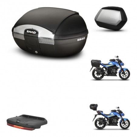 SHAD Maletas SH35 PREMIUM + soporte montaje baul SH45 accesorios KIT-459811