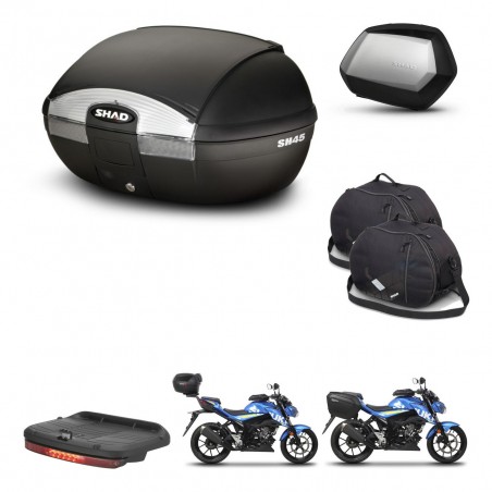 SHAD Maletas SH35 PREMIUM + soporte montaje baul SH45 accesorios KIT-459812
