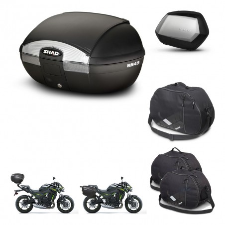 SHAD Maletas SH35 PREMIUM + soporte montaje baul SH45 accesorios KIT-459820