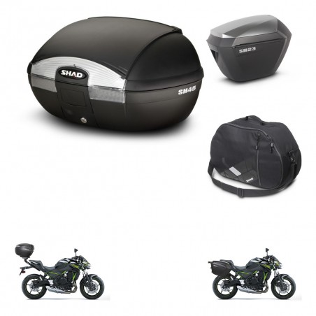 SHAD SH23 alu suitcases + mounting bracket SH45 trunk accessories KIT-459821