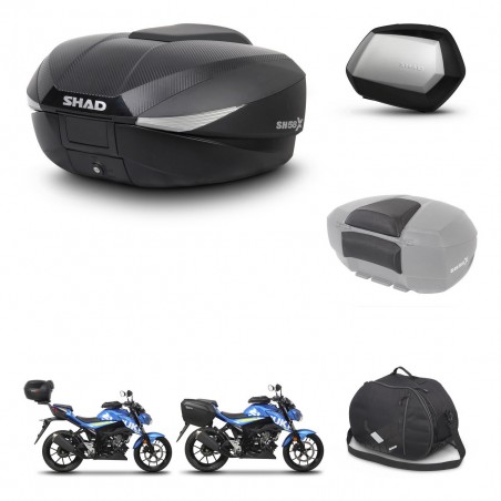 SHAD Maletas SH35 PREMIUM + soporte montaje baul SH58 accesorios KIT-459827