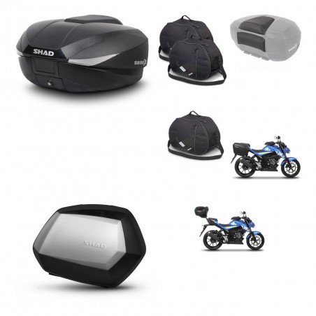SHAD Maletas SH35 PREMIUM + soporte montaje baul SH58 accesorios KIT-459828