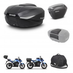 SHAD SH23 alu suitcases + mounting bracket SH58 trunk accessories KIT-459829