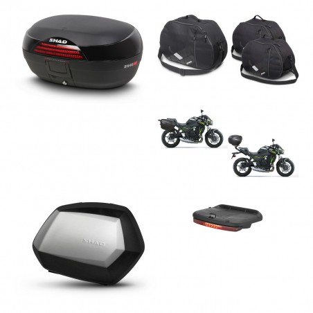 SHAD Maletas SH35 PREMIUM + soporte montaje baul SH46 accesorios 45 L KIT-459847