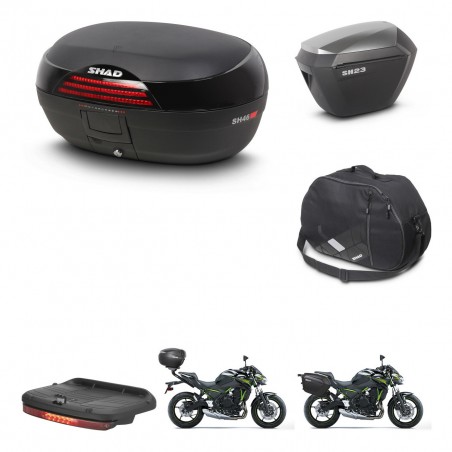 SHAD Maletas sh23 alu + soporte montaje baul SH46 accesorios 45 L KIT-459848