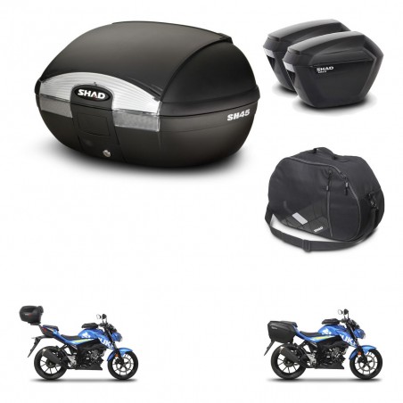 SHAD Maletas sh23 + soporte montaje baul SH45 accesorios KIT-459857