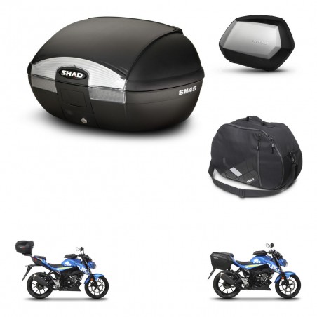 SHAD Maletas SH35 PREMIUM + soporte montaje baul SH45 accesorios KIT-459858