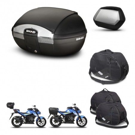 SHAD Maletas SH35 PREMIUM + soporte montaje baul SH45 accesorios KIT-459859