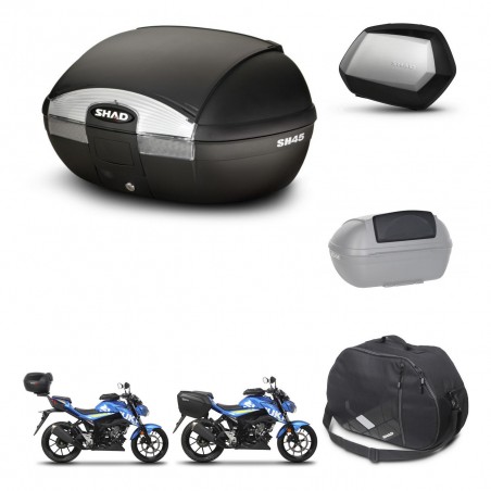 SHAD SH35 PREMIUM suitcases + mounting bracket SH45 trunk accessories KIT-459895