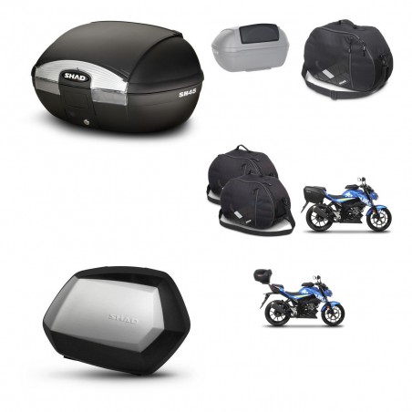 SHAD Maletas SH35 PREMIUM + soporte montaje baul SH45 accesorios KIT-459896