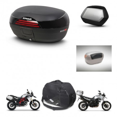 SHAD Maletas SH35 PREMIUM + soporte montaje baul SH46 accesorios 45 L KIT-459933