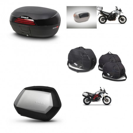 SHAD Maletas SH35 PREMIUM + soporte montaje baul SH46 accesorios 45 L KIT-459934