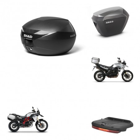 SHAD Maletas sh23 alu + soporte montaje baul SH39 accesorios KIT-460014