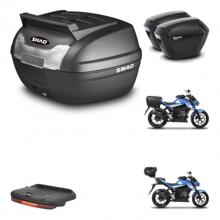 SHAD Maletas sh23 + soporte montaje baul SH40 parrilla superior accesorios KIT-460047