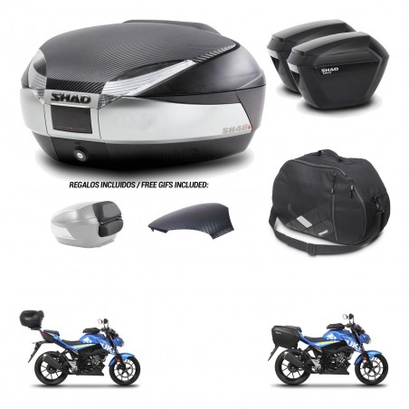SHAD Maletas sh23 + soporte montaje baul SH48 tapa respaldo accesorios KIT-460171
