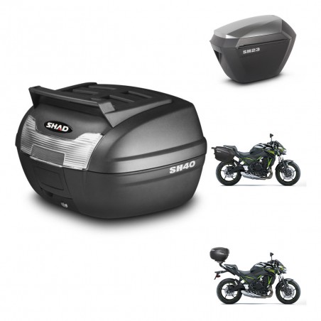 SHAD Maletas sh23 alu + soporte montaje baul SH40 parrilla superior KIT-460263