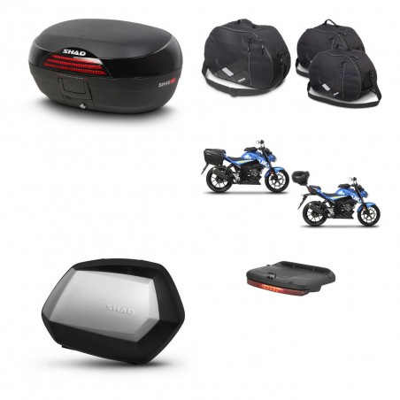 SHAD Maletas SH35 PREMIUM + soporte montaje baul SH46 accesorios 45 L KIT-460342