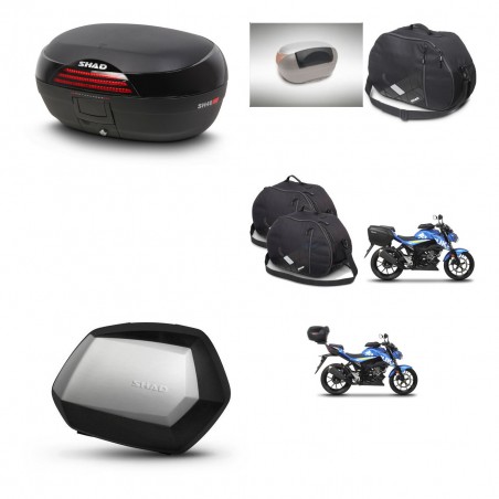 SHAD Maletas SH35 PREMIUM + soporte montaje baul SH46 accesorios 45 L KIT-460398